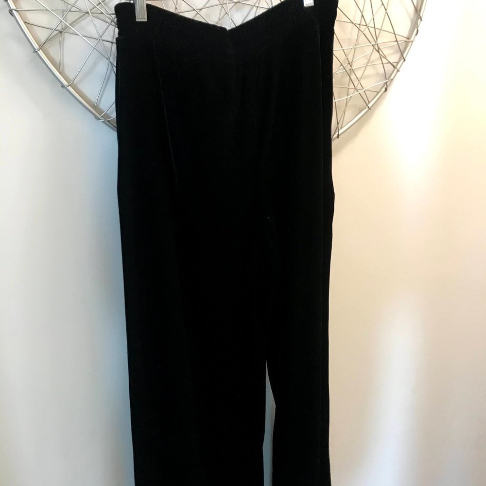 Black Velvet Wide Leg Pants